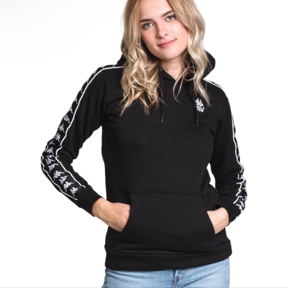 KAPPA WOMENS BLACK AND WHITE HOODIE- Size XS - Picture 1 of 6